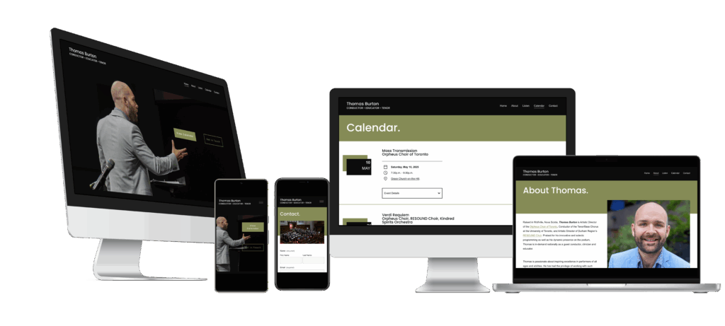 Thomas Burton's Website on various devices